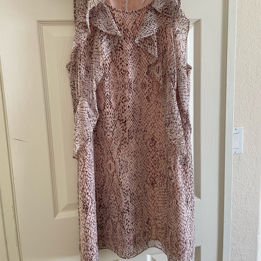 BCBG generation pink snake skin ruffle dress